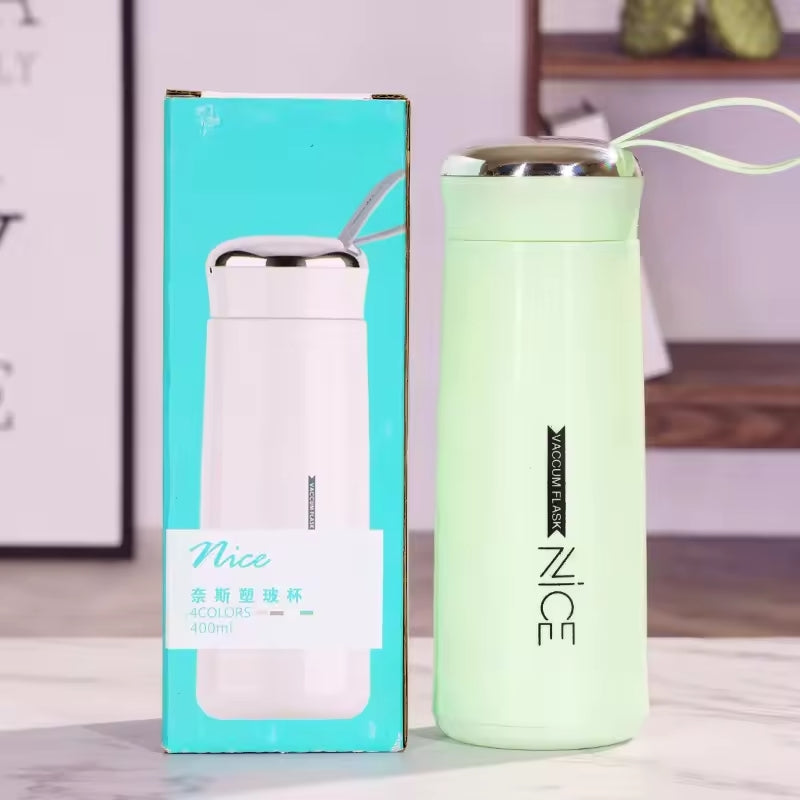 Nice Glass Bottle Water Mini Flask Bottle With Vaccum Flask And Loop Temperature Resistant, (random Colors)