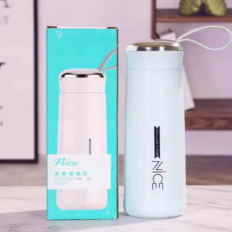 Nice Glass Bottle Water Mini Flask Bottle With Vaccum Flask And Loop Temperature Resistant, (random Colors)