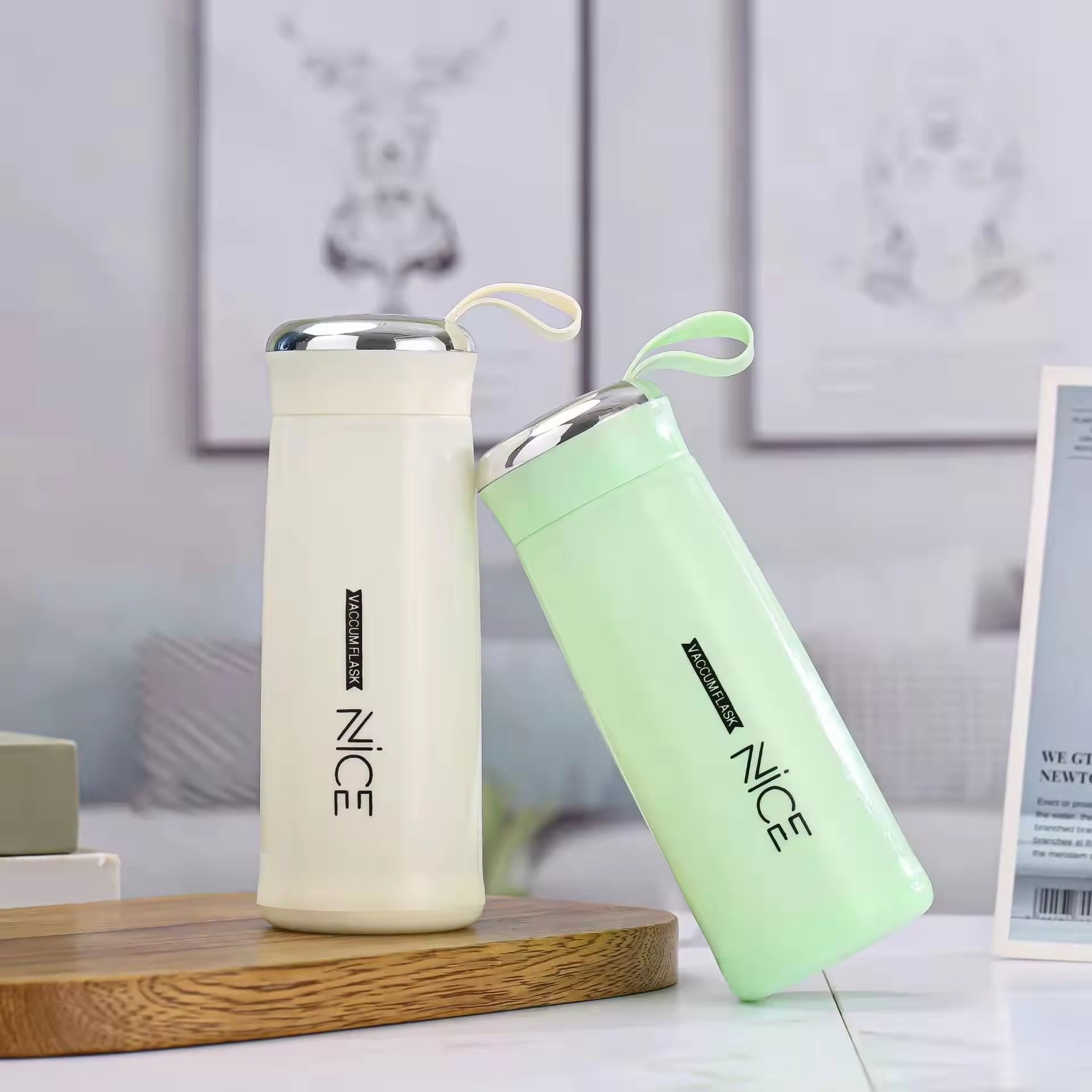 Nice Glass Bottle Water Mini Flask Bottle With Vaccum Flask And Loop Temperature Resistant, (random Colors)