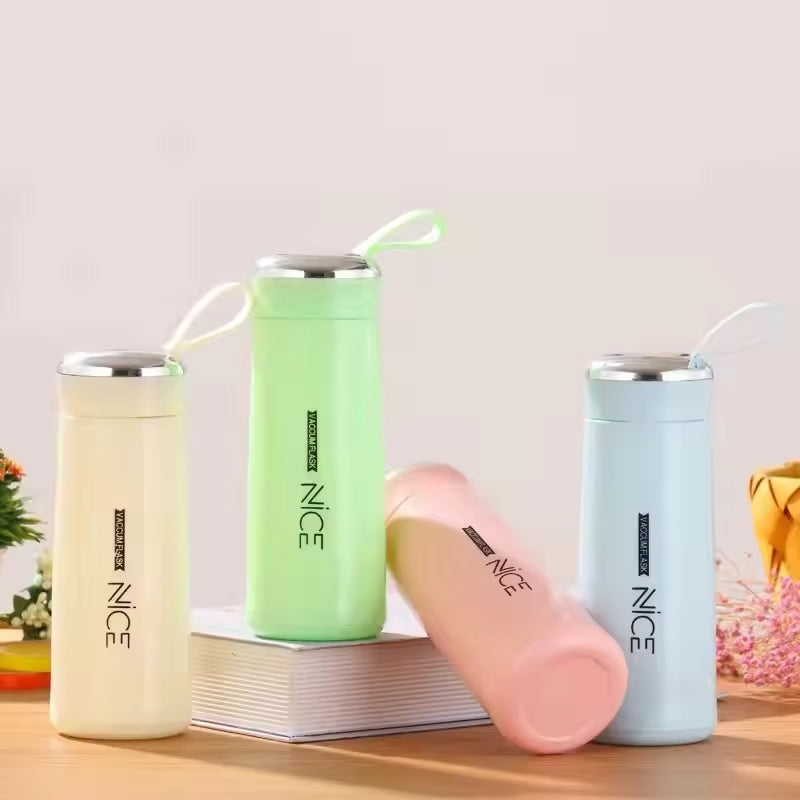Nice Glass Bottle Water Mini Flask Bottle With Vaccum Flask And Loop Temperature Resistant, (random Colors)