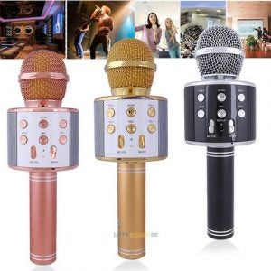 WS-858 Wireless Bluetooth Karaoke Microphone – 3-in-1 Handheld Portable Mic & Hi-Fi Speaker