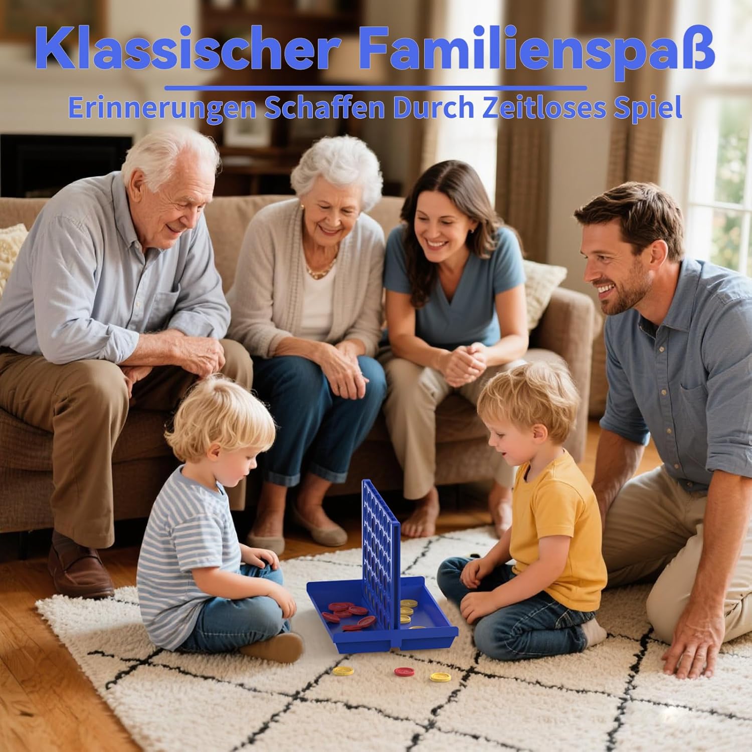 4 IN A ROW Board Game for Kids / Travel Board Game / Board Games Indoor & Outdoor, Perfect as a Party Game (random color )