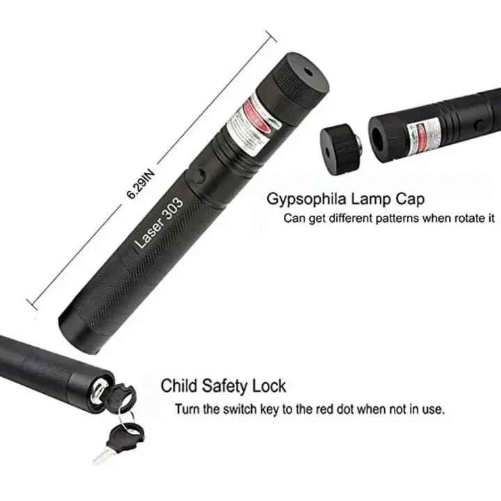 Professional Green Laser Pointer 303 – High Power Long Range Beam with Adjustable Pattern & Rechargeable Battery 🔦✨