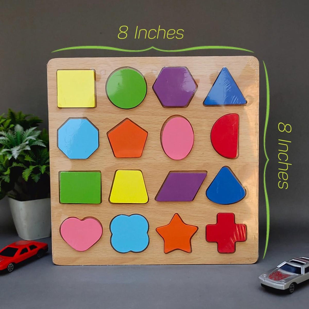 Colorful Geometric Shapes Wooden Cognitive Board Puzzle – Educational Learning Toy for Kids (1–3 Years, Safe & Durable)