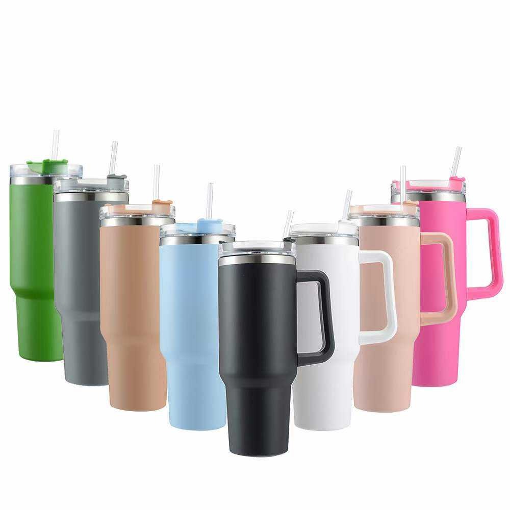Premium 40oz Insulated Stainless Steel Tumbler with Handle & Straw – Leak-Proof Travel Mug for Hot & Cold Drinks 🥤