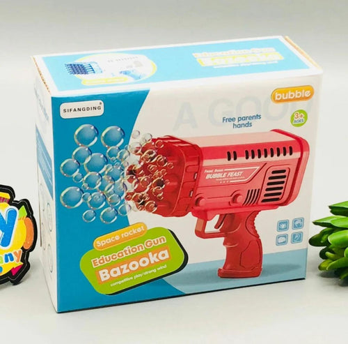 Bazooka Bubble Gun Toy – Fun Automatic Bubble Machine For Kids With Bubble Solution And Tray (Random Color)