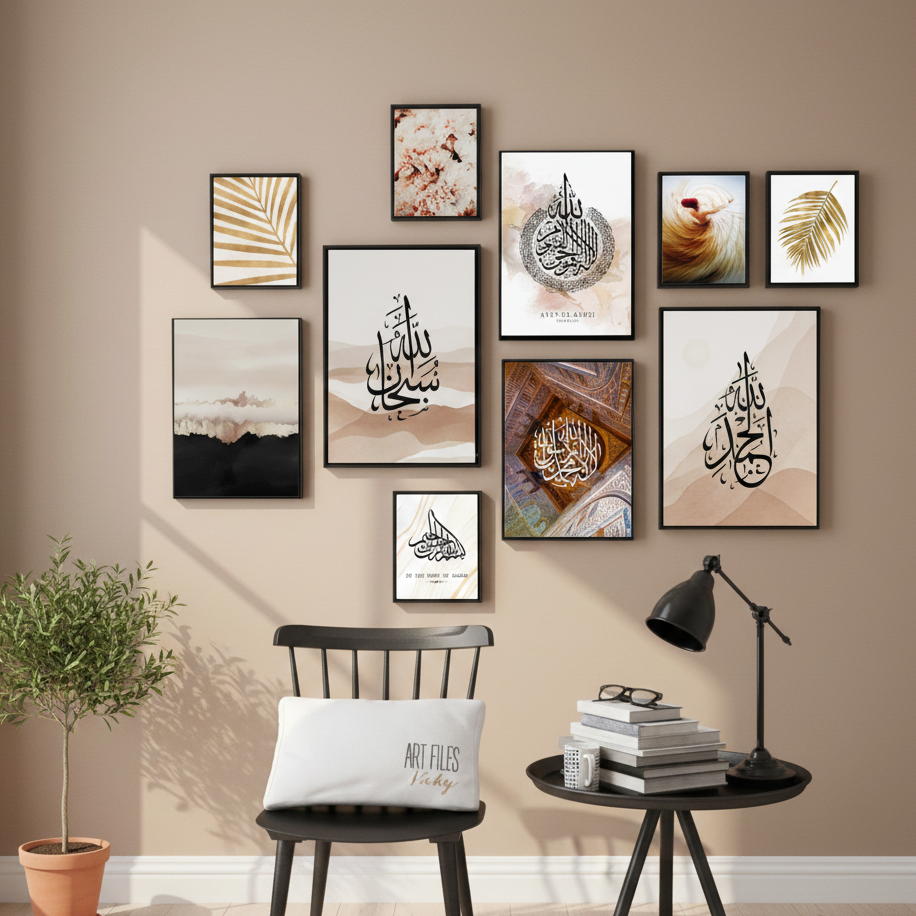 Divine Serenity – 9-Piece Islamic Gallery Wall Set