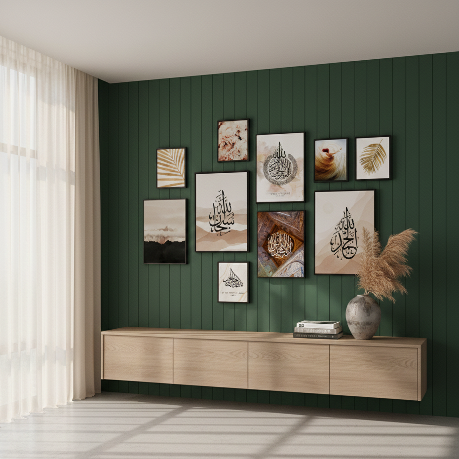Divine Serenity – 9-Piece Islamic Gallery Wall Set