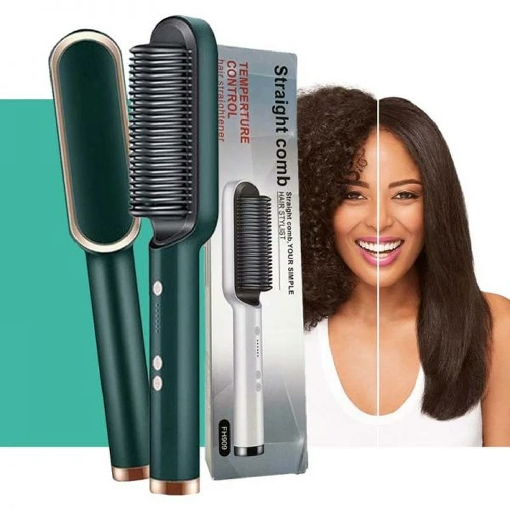SilkPro Elite – Ceramic Ionic Hair Straightener Brush 💁‍♀️✨