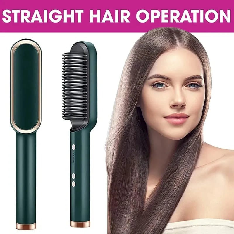SilkPro Elite – Ceramic Ionic Hair Straightener Brush 💁‍♀️✨