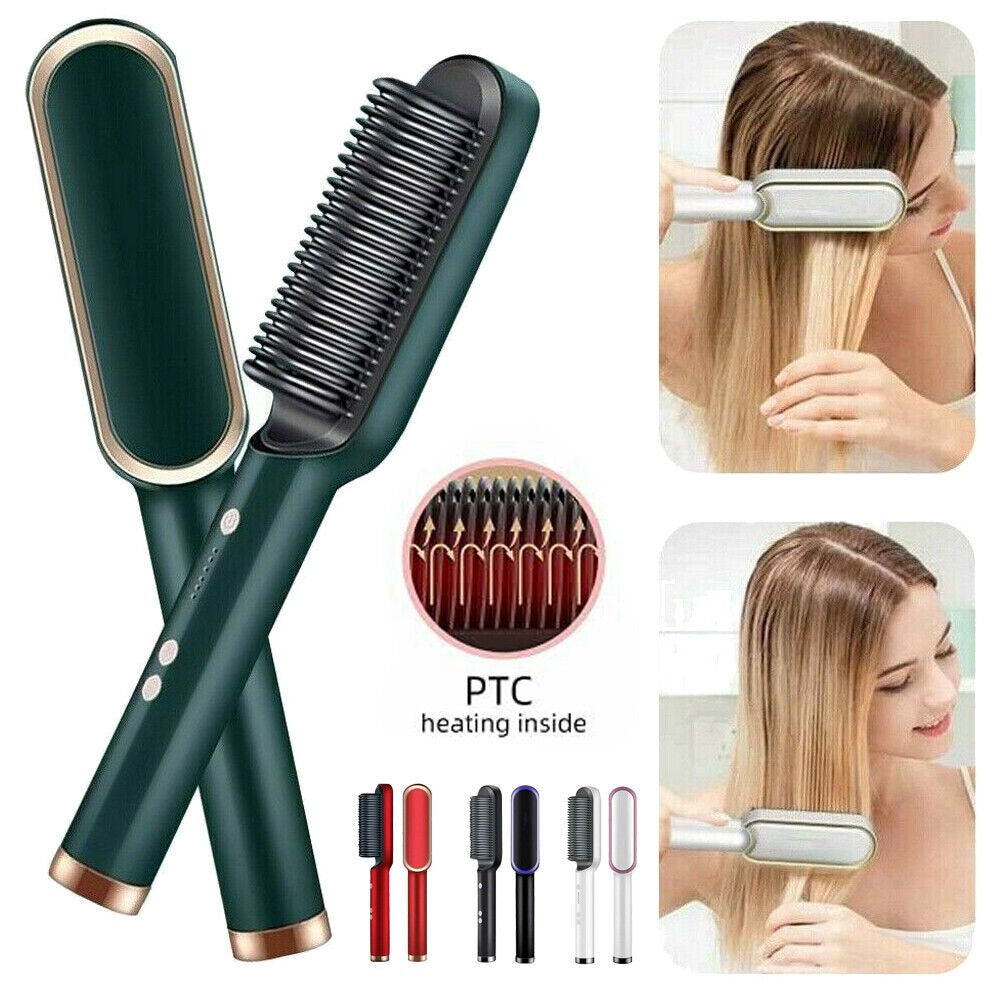 SilkPro Elite – Ceramic Ionic Hair Straightener Brush 💁‍♀️✨