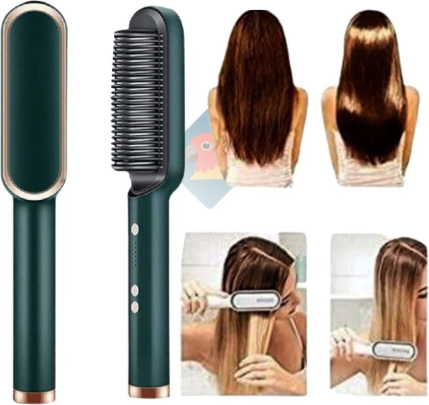 SilkPro Elite – Ceramic Ionic Hair Straightener Brush 💁‍♀️✨