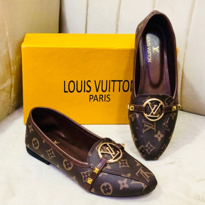 Women's & Girls Brown Louis Vuitton Monogram Loafers Providing Elegant Style With Premium Quality