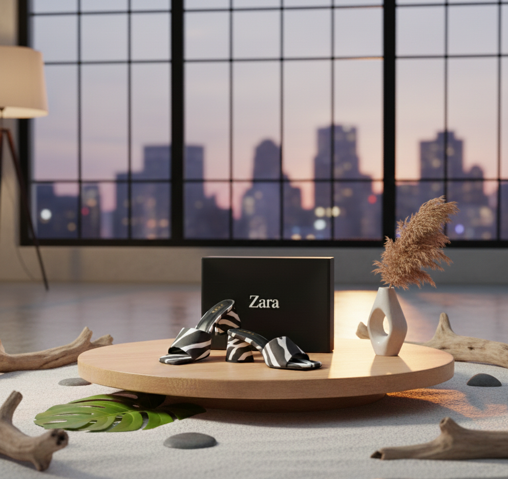 Zara Urban Safari – Zebra Print Block Heel Mules 🦓👠