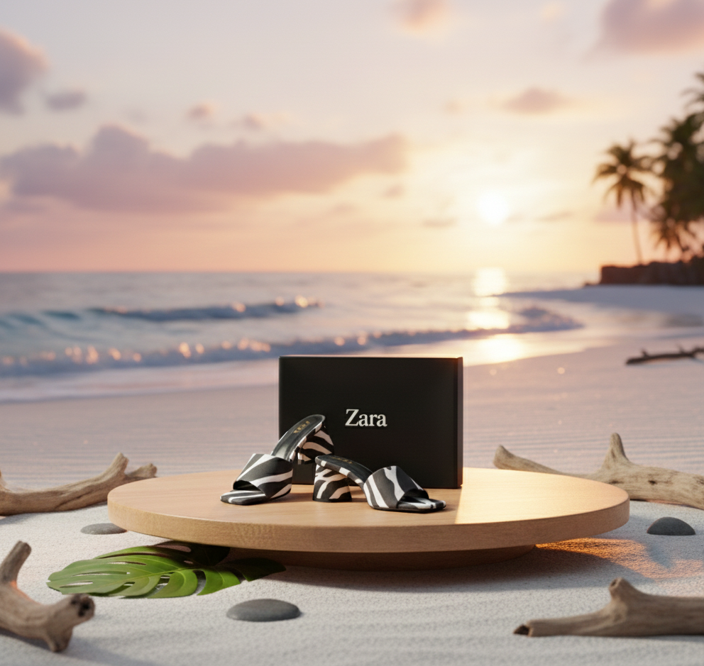 Zara Urban Safari – Zebra Print Block Heel Mules 🦓👠