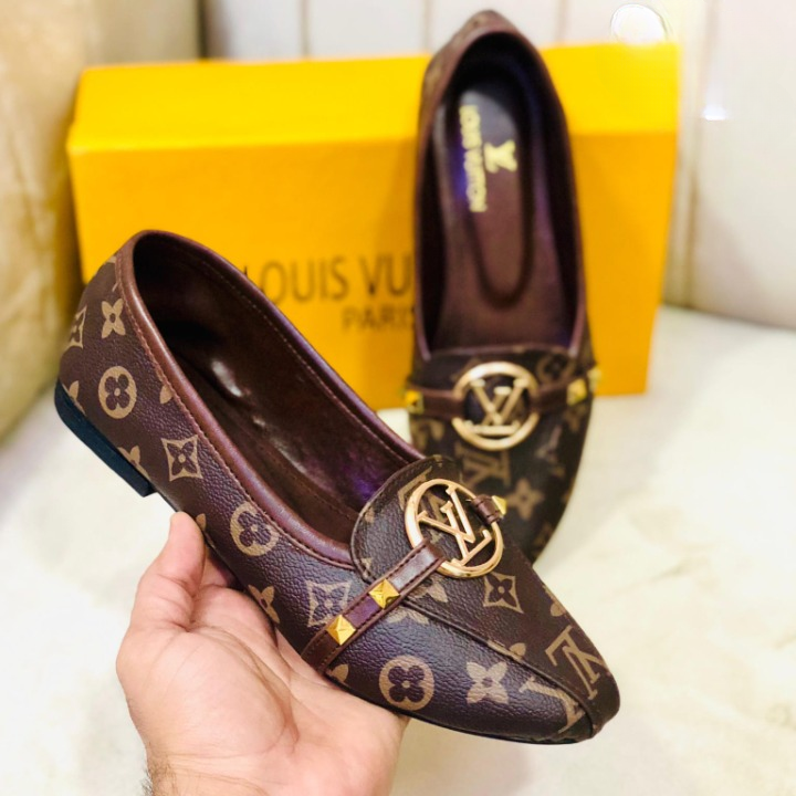 Women's & Girls Brown Louis Vuitton Monogram Loafers Providing Elegant Style With Premium Quality