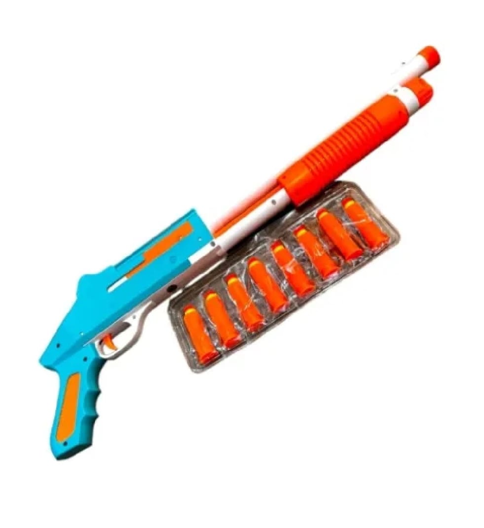 Soft Dart Shell Ejecting Shotgun Toy | Stylish Plastic Blaster | Safe for Kids | 24x7 Inches