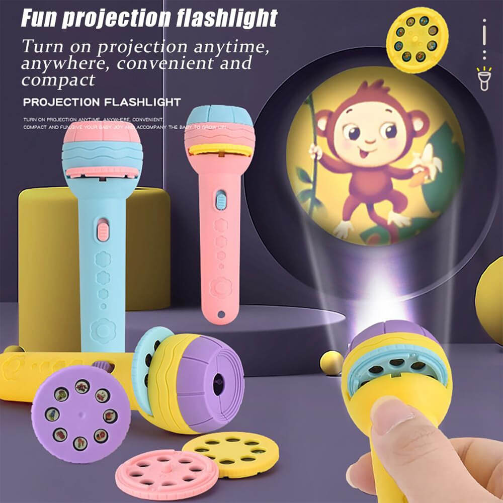 Children’s Slide Projector Torch With 1 Reels | Dinosaur & Animal Patterns | Bedtime Night Light | Educational Toy