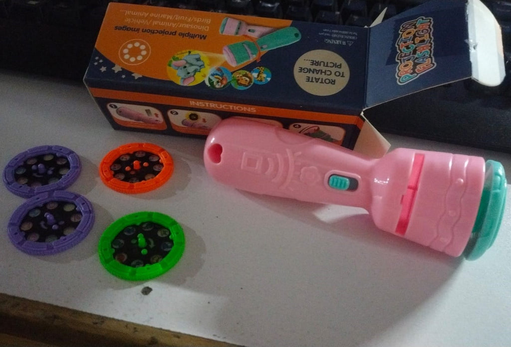 Children’s Slide Projector Torch With 1 Reels | Dinosaur & Animal Patterns | Bedtime Night Light | Educational Toy