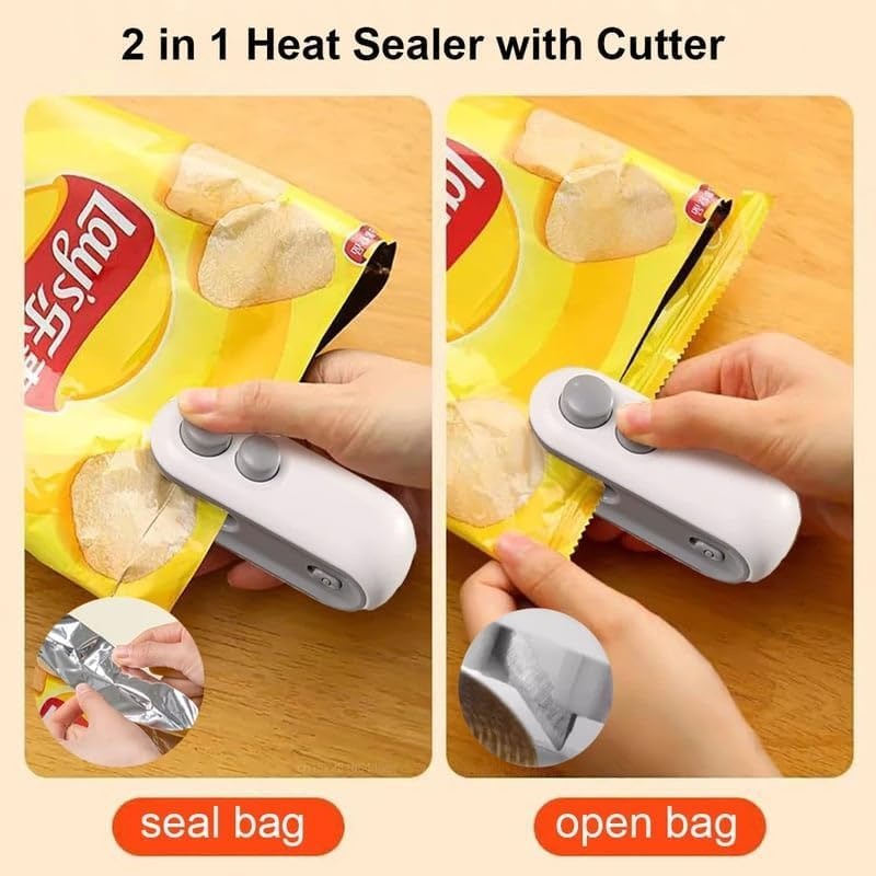 Portable Rechargeable Mini Sealer For Plastic Bags | Handheld Heat Sealing Machine
