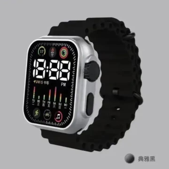 Unisex Waterproof Digital Display Watch – LED Screen Sports Wrist Watch for Men & Women