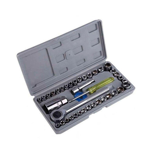 40 PCS Combination Socket Wrench Set – Complete Mechanical Tool Kit for Home, Garage & Automotive Repair