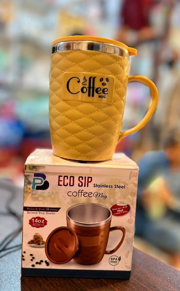 Eco Sip Stainless Steel Coffee Mug 400ml – Insulated Travel Cup BPA Free
