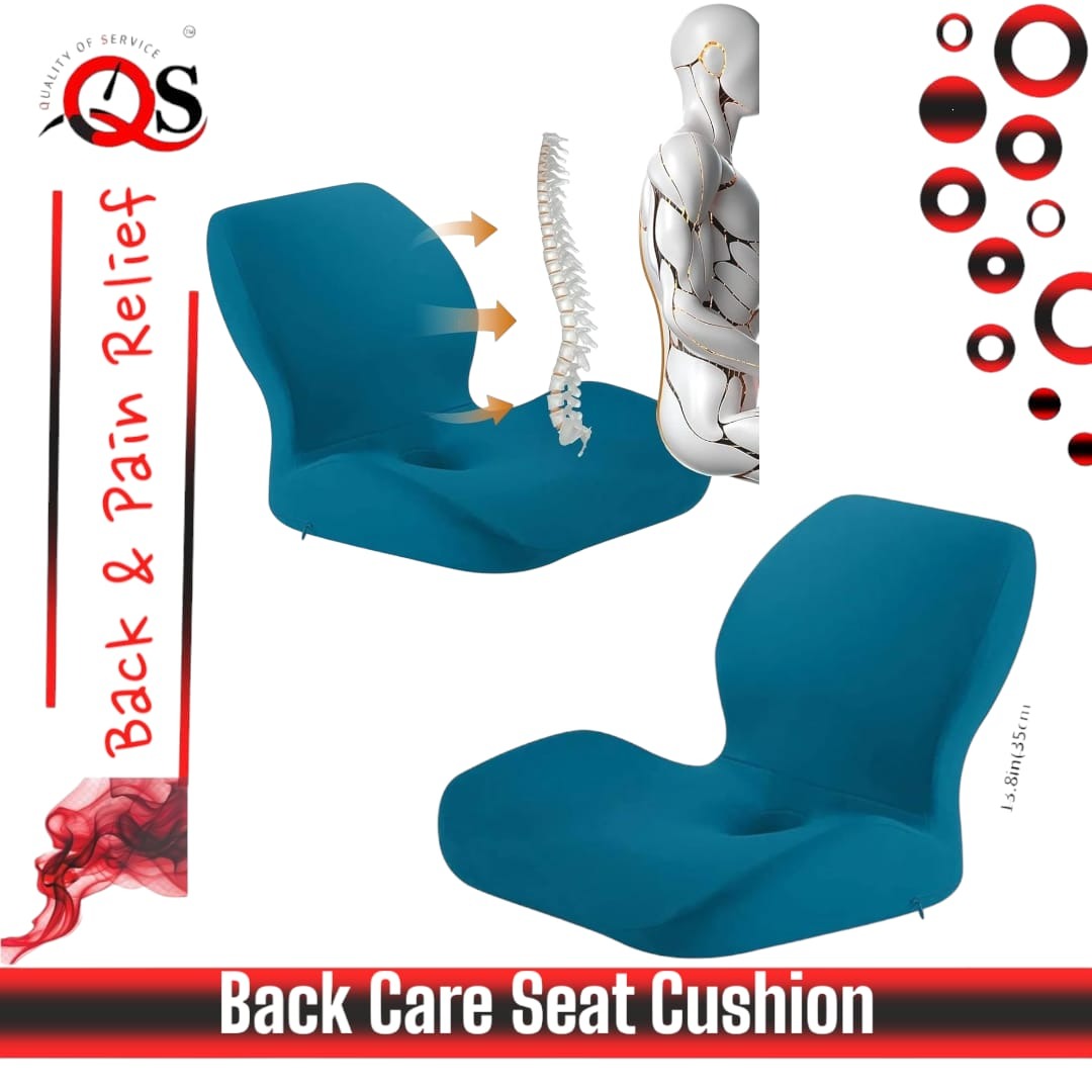 Ergonomic Lumbar Support Cushion – Soft PU Memory Foam Backrest Pillow for Office Chair, Car & Home Use