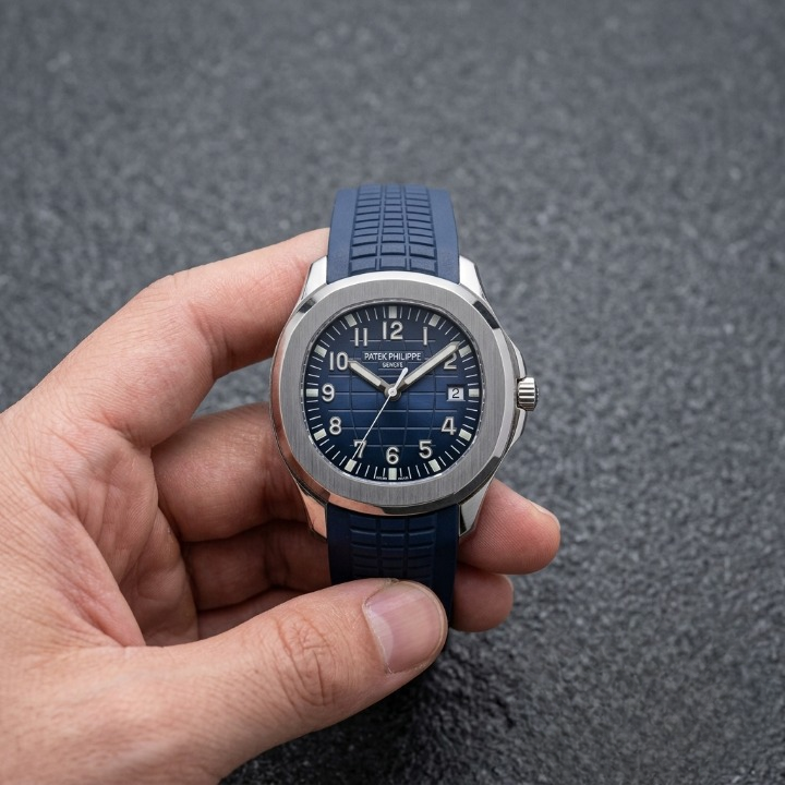 Patek Philippe Mens Watch Luxury Design With Comfortable Silicone Strap Water Resistant Date Feature