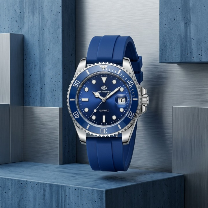 Mens Luxury Sports Wristwatch Stylish Design With Durable Silicone Strap