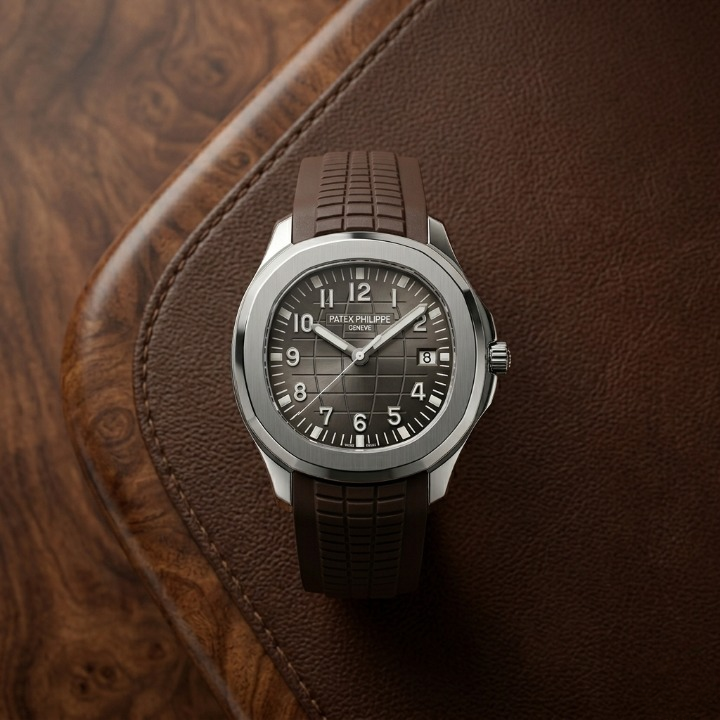 Patek Philippe Mens Watch Luxury Design With Comfortable Silicone Strap Water Resistant Date Feature