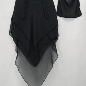 3 Layer Khimar Hijab Set with Niqab – Imported Chiffon 2 Piece Set