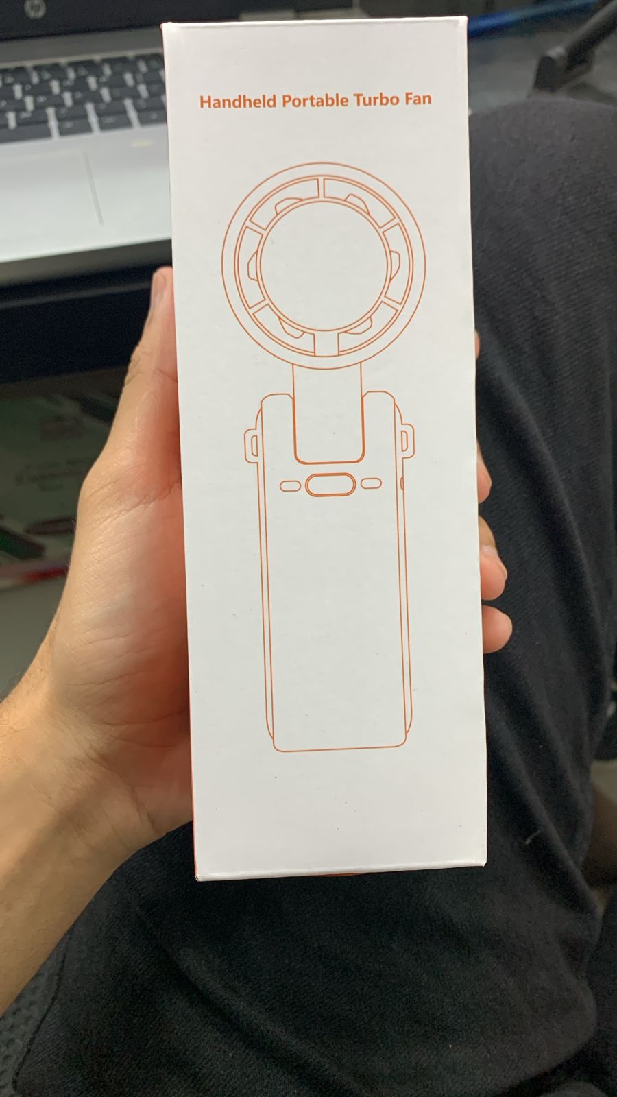 Handheld Folding Turbo Fan With 5 Speed Adjustment Portable Rechargeable Cooling Device