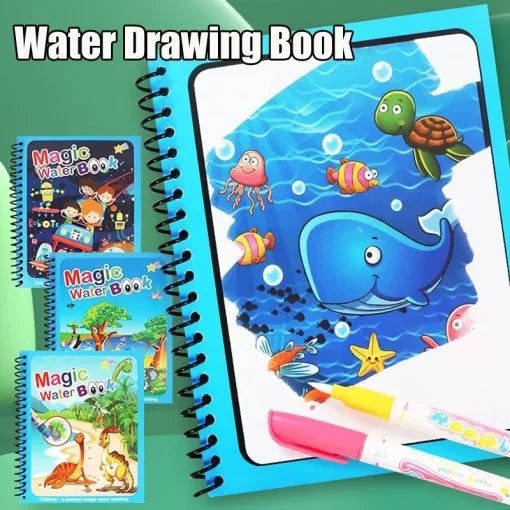Magic Water Coloring Book For Toddlers Reusable Water Painting Book With 1 Pen Educational Travel Toy