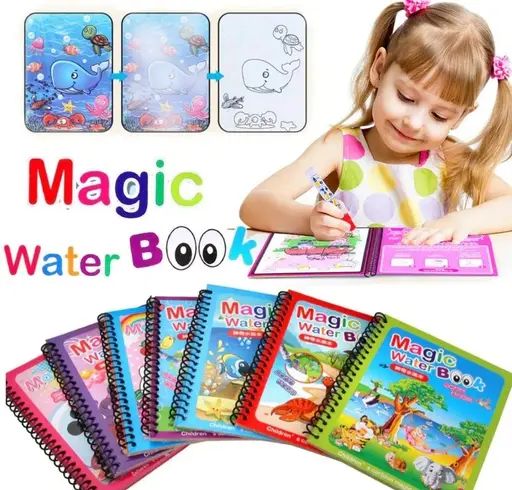 Magic Water Coloring Book For Toddlers Reusable Water Painting Book With 1 Pen Educational Travel Toy