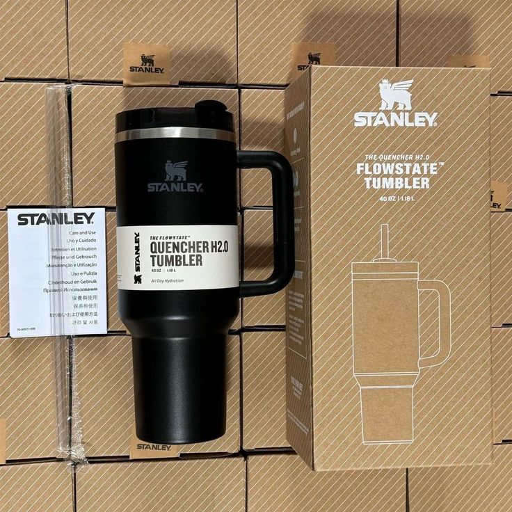 Premium Stanley Style Tumbler 40oz Stainless Steel Insulated Travel Mug with Handle and Straw – Leak Resistant Thermal Cup for Hot and Cold Drinks