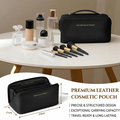 Premium Leather Large Capacity Makeup Bag - Portable Luxury Cosmetic Organizer & Travel Toiletry Pouch