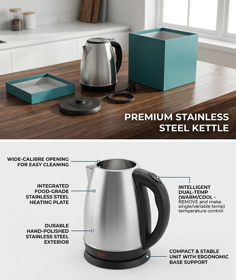 Premium Stainless Steel Electric Kettle ☕⚡
