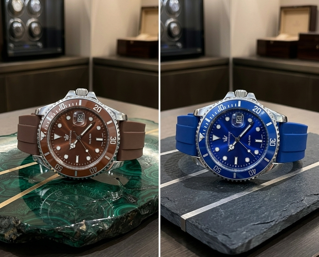 Mens Luxury Sports Wristwatch Stylish Design With Durable Silicone Strap