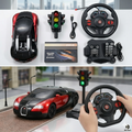 Hyper-Speed RC Supercar Racing Set – 1:16 Scale Remote Control Car with Steering Wheel Controller, Foot Pedals, and Interactive Traffic Light