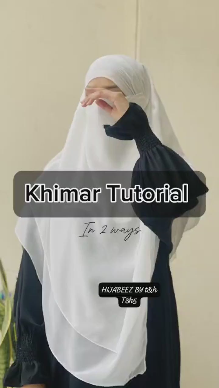 3 Layer Khimar Hijab Set with Niqab – Imported Chiffon 2 Piece Set