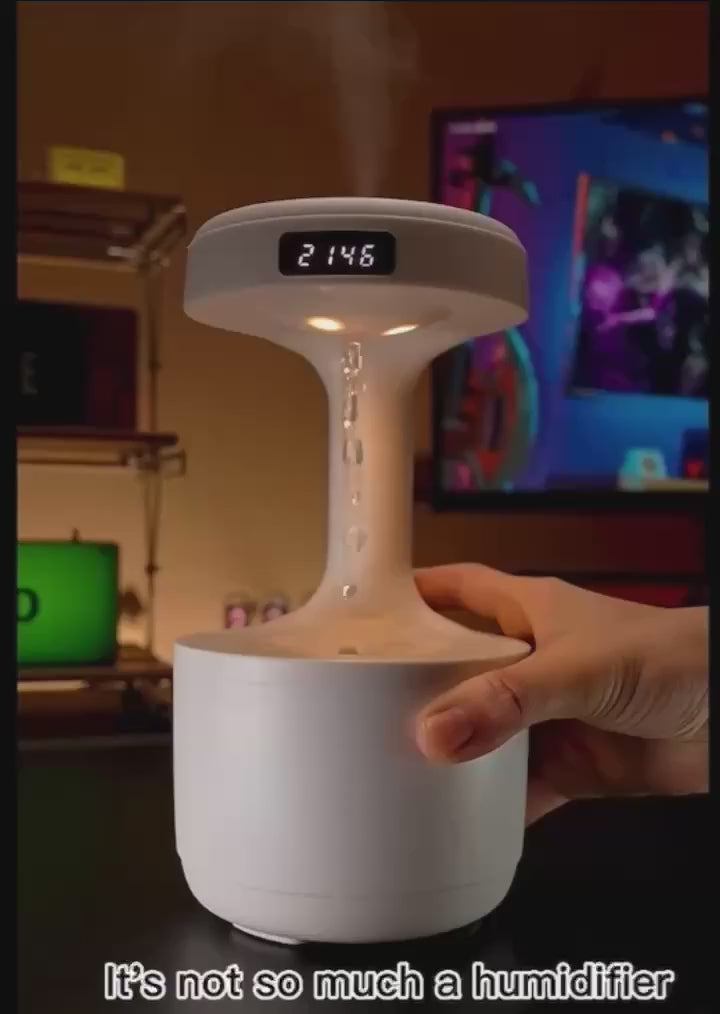 Smooth Sailing Antigravity Humidifier With Ultra-Quiet Performance, Water Drop Light Effects